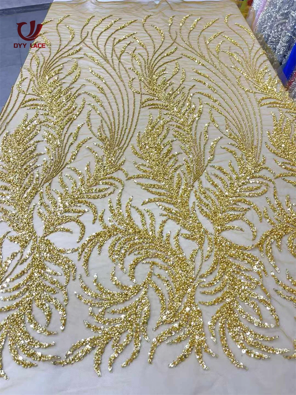 Luxury African Sequins Beaded Lace Fabric 2025 Groom Nigerian Wedding Bridal Embroidery French Tulle