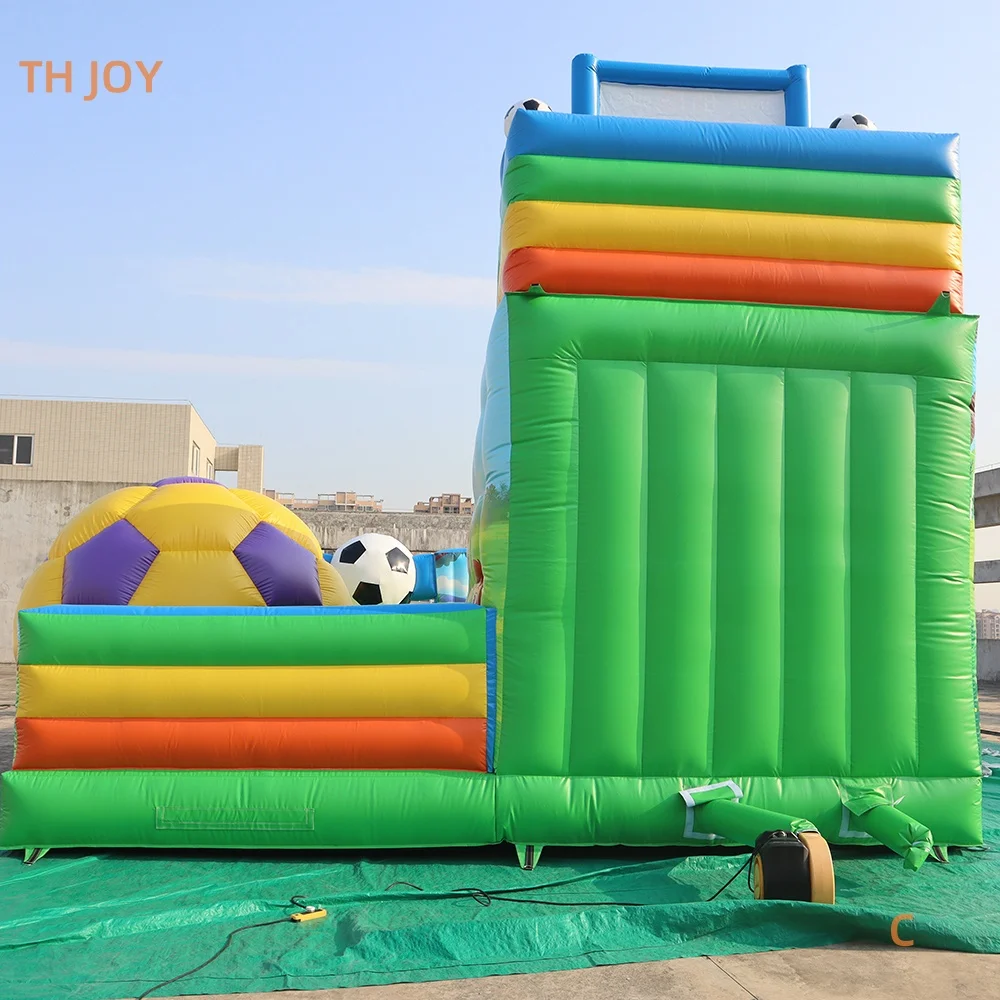 Commercial Inflatable Football Slide soccer Bouncer Slide Inflatable Bouncy House With Slide playground