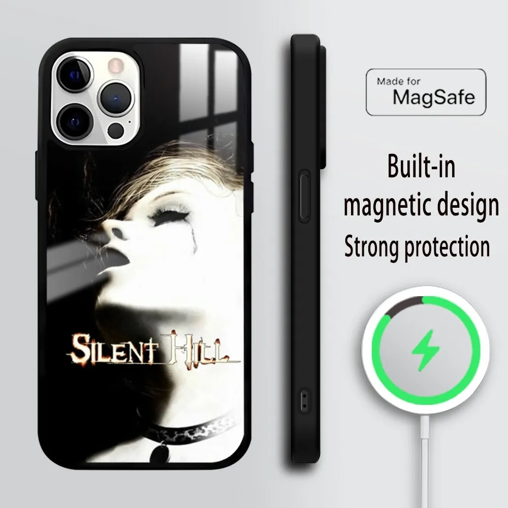 Horror Games S-Silent H-Hill Phone Case For iPhone 16 15 14 13 12 11 Pro Max Plus Mini Mirror Wireless magnetic case