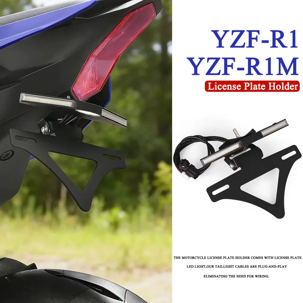 

For YAMAHA YZF R1M R1 2015-2025 Motorcycle License Plate Holder LED Light Tail Tidy Fender License Plate Holder YZF-R1 YZFR1