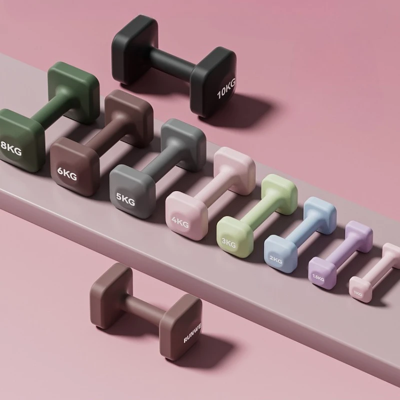Quadratische Hanteln für Damen, rosa Heimfitnessgeräte mit rutschfestem Design, ideal für Ganzkörperformung und Krafttraining