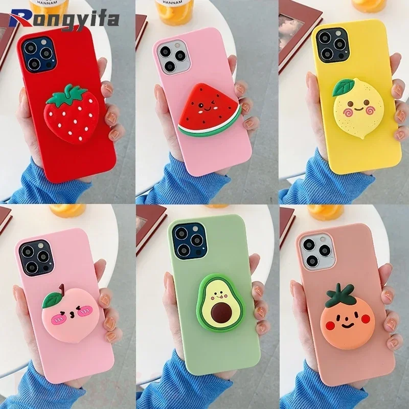 For Samsung Galaxy A15 A25 A35 A55 5G S24 Ultra S24+ A05 A05S 4G A34 5G Case Fruit Avocado Orange Strawberry Peach Cute Cover