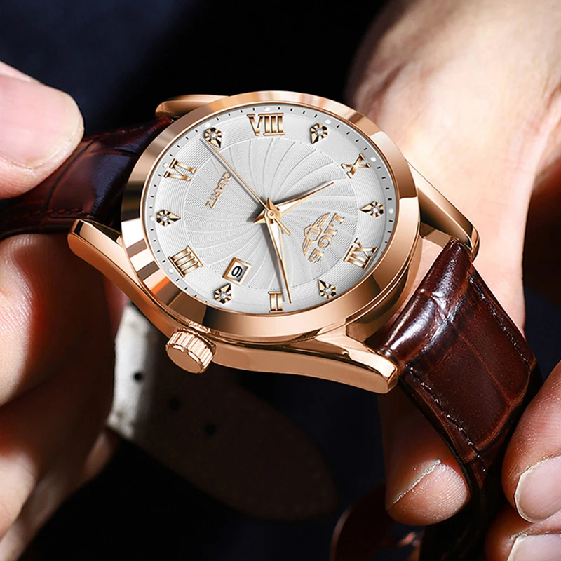 남자를위한 새로운 오리지널 LIGE 브랜드 럭셔리 가죽 시계 패션 비즈니스 시계 남자 패션 군사 스포츠 남자 석영 손목 시계