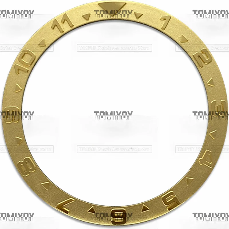 38MM Gold Blue Sliver Brown 12Hours Convex Stainless Steel Flat Watch Bezel Insert Fit For SKX Mechanical Wristwatch