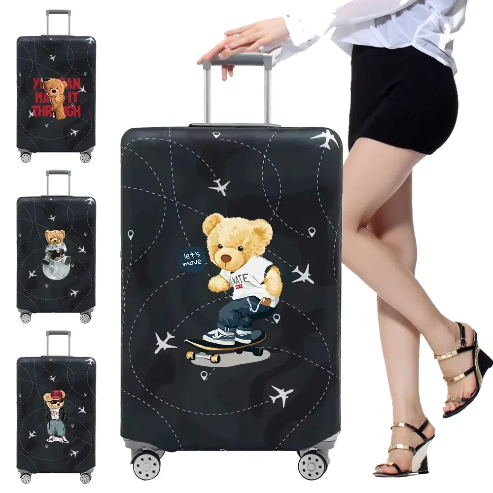 Luggage Protective Cover Dust Cover Anti-Scratch Portable Suitcase Trunk Holders Case Travel Accessories Bear Printing