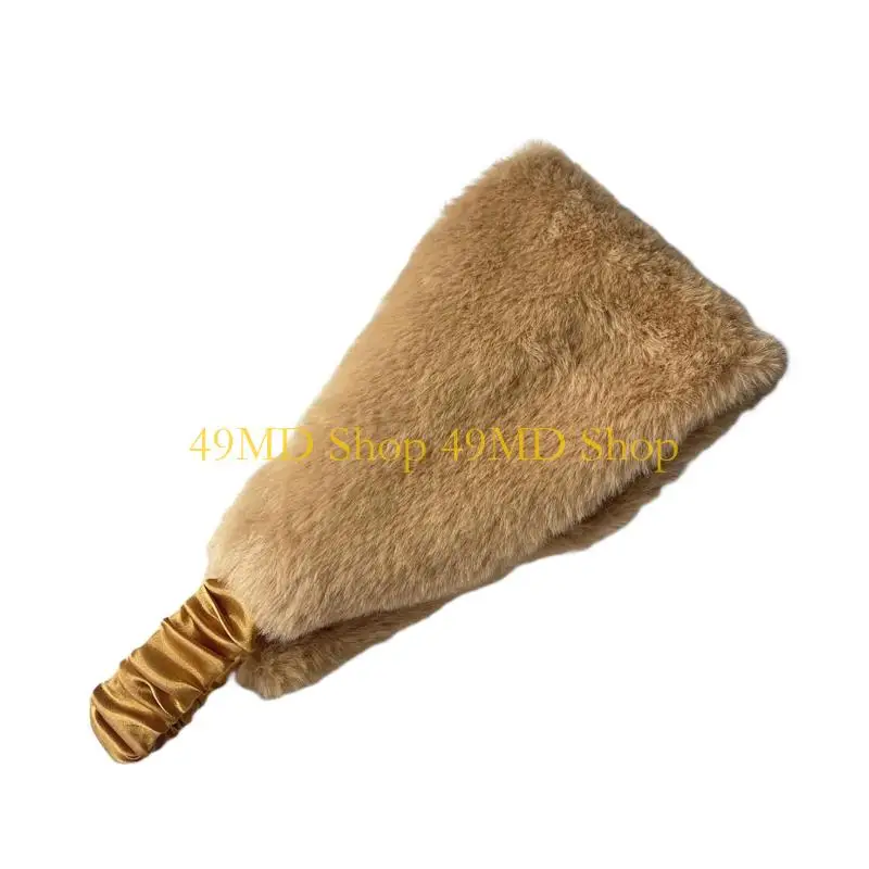 

49MD Faux Furs Lined Headbands Windproof Wide Elastic Band For Women Men Winter Wear