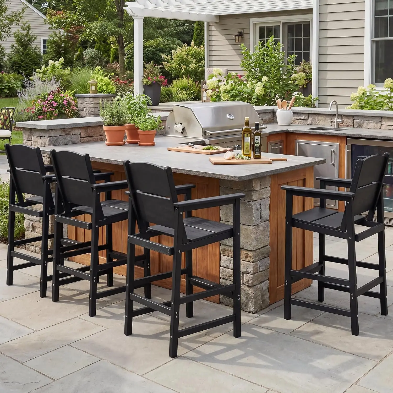 HDPE Outdoor Bar Stools 28.5