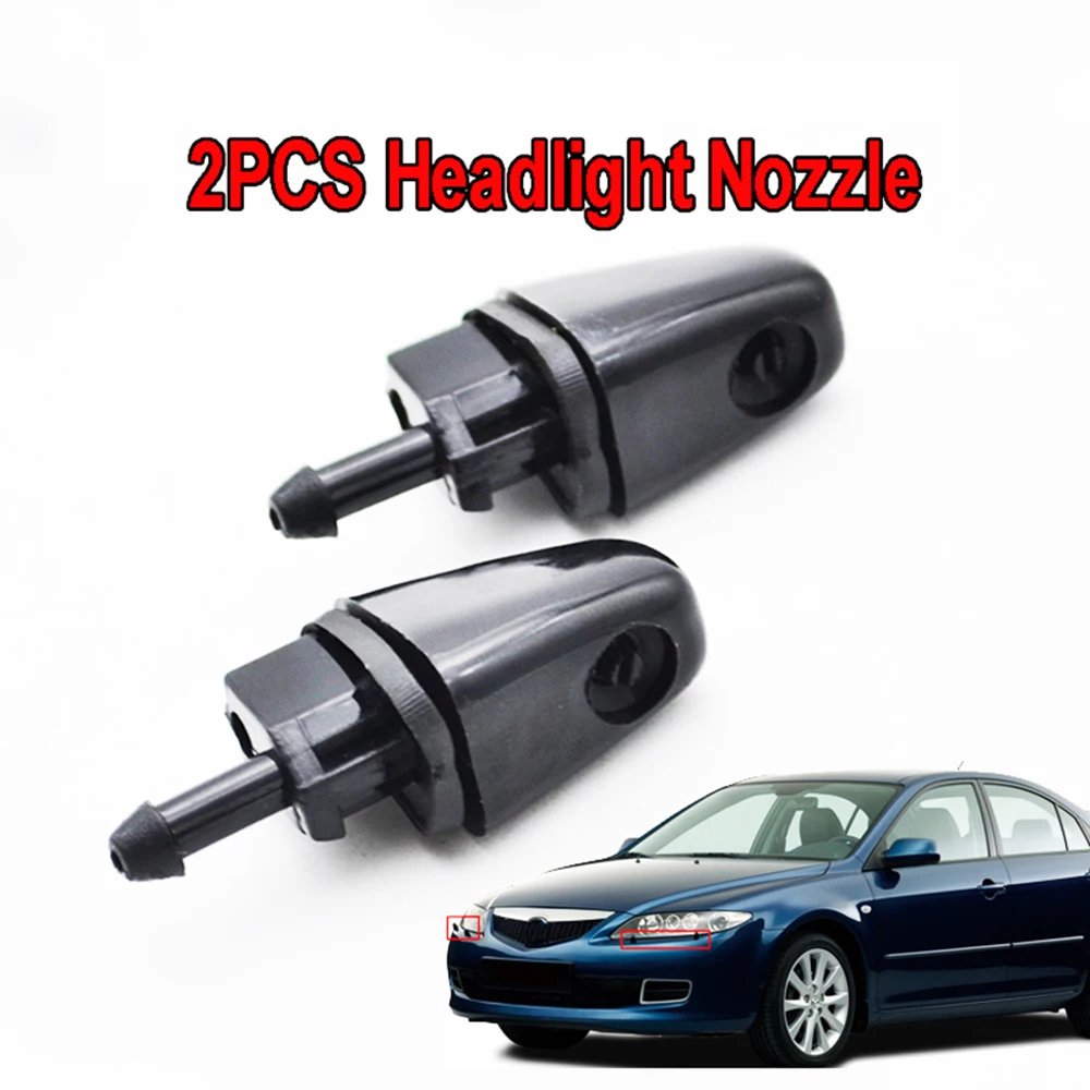 APKTNKA 2PCS/Set Front Headlight Washer Spray Nozzle Jet Wiper Fit For Mazda 6 GG1 2002 2003 2004 2005 2006 2007 2008 GR1A518G0A