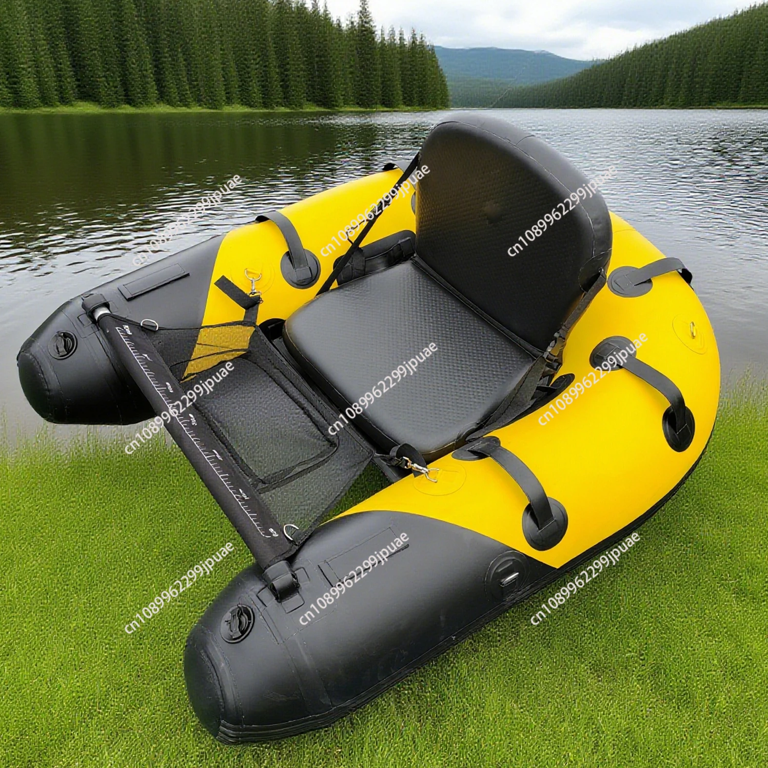 

Inflatable Fishing Boat Thickened Single Person Canoe Kayak with Comfortable Air Seat