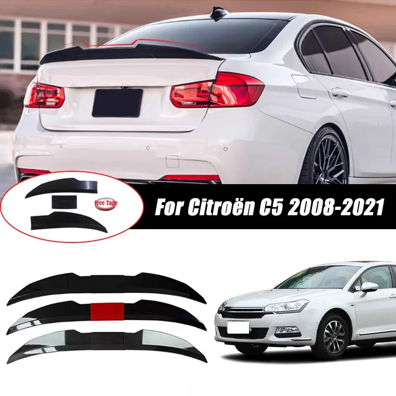 3pcs Sedan Rear Trunk Spoiler For Citroen C5 2008-2021 Adjustable DIY Modified Trunk Spoiler Automotive Accessories