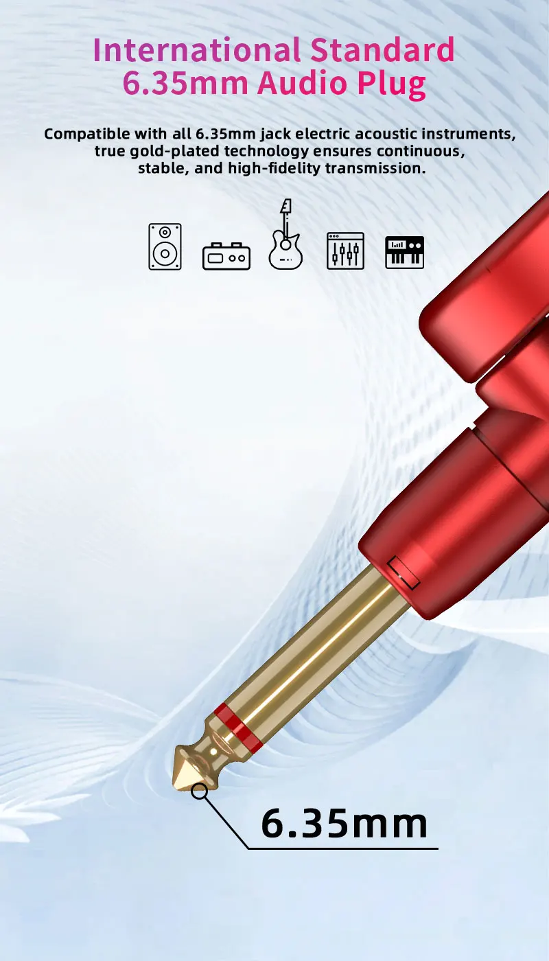 JAMJUM WS-3 Drahtloser Sender und Empfänger, Drahtloses System für E-Gitarre & Elektronische Instrumente – Detail 8