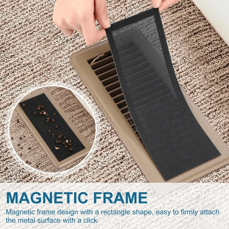 

1Pc Household Magnetic Vent Covers - 2 Size PVC Mesh, For Ceiling And Floor Vents