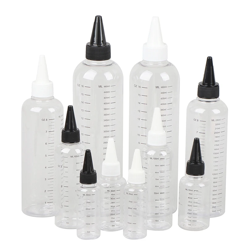 30ml/60ml/100ml/250ml/500ml Plastic Refillable Bottle PET Oil Liquid Dropper Bottles Twist Top Cap Tattoo Pigment Ink Containers