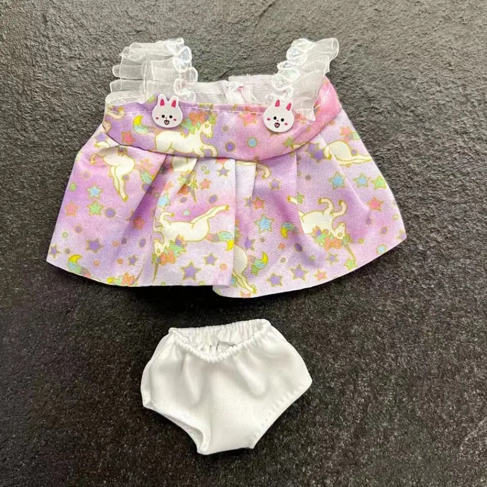 Robe à enfiler en coton avec jupe à bretelles, ours à fleurs, vêtements en peluche faon, robe à bretelles initiées, 20cm