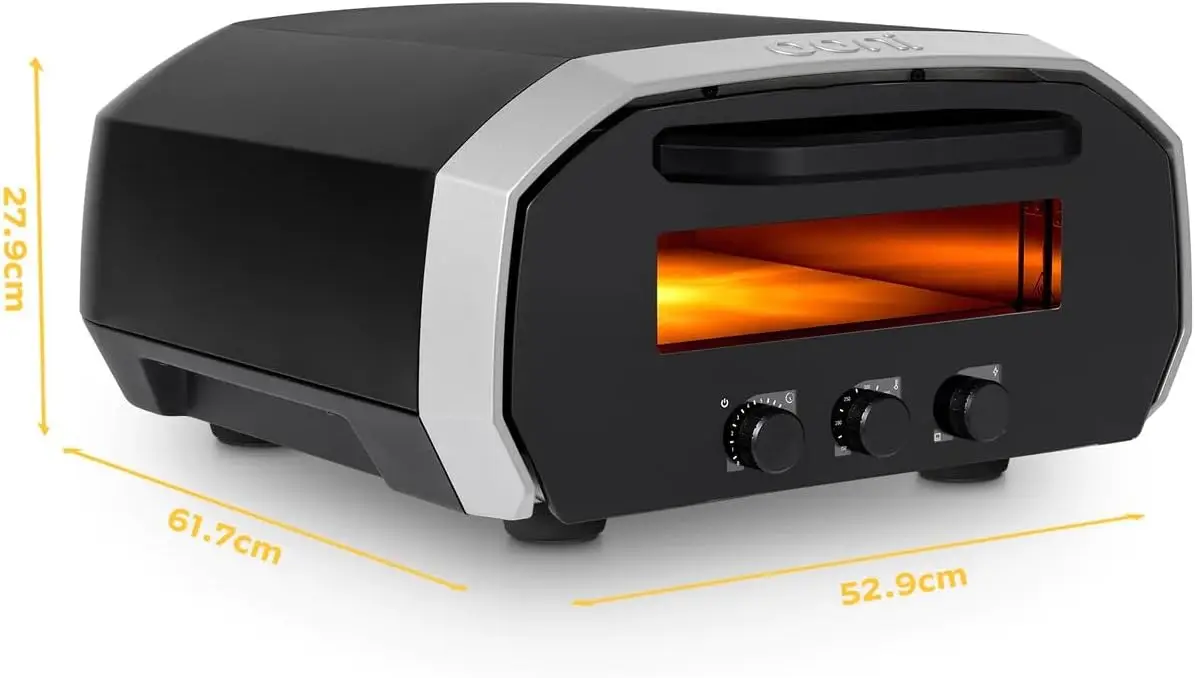 Pizza Oven - Indoor & Outdoor Versatile Electric Oven, Pizza Cooker with Stone, Indoor and Outdoor Toaster Oven Countertop,