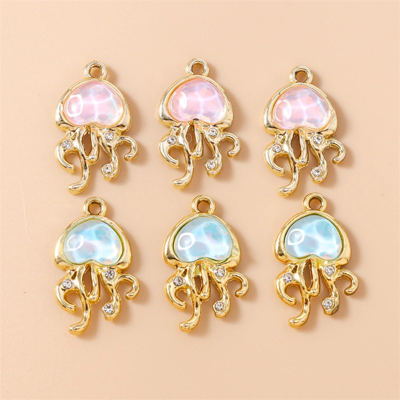 10 Stück Niedliche Kristall-Metall-Anhänger in Krabben-, Schildkröten- und Muschelform für die Herstellung von Halsketten, Ohrringen, Armbändern, DIY-Bastelarbeiten und Schmuckzubehör – Detail 21