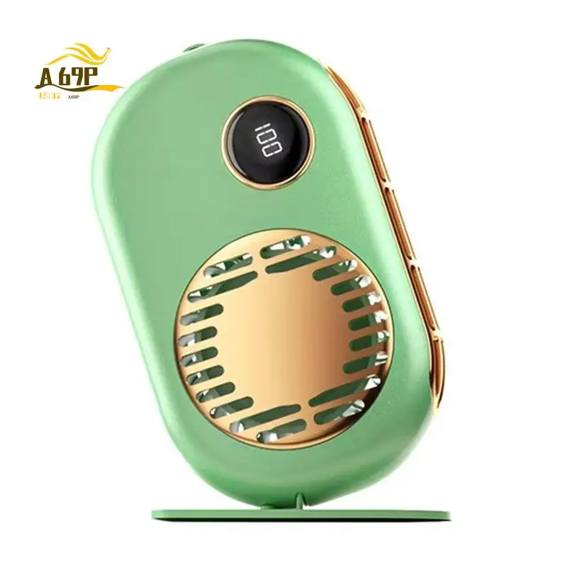 A69P-USB Charging Handheld Small Fan With Large Capacity, Digital Display, Silent Operation, Ideal For Desktop & Sports