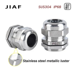 1PCS Waterproof Cable Gland 304 Stainless Steel Glands IP68 PG7 M12 Cable Joint PG13.5 M20*1.5 Cable Fixing Seal Joint