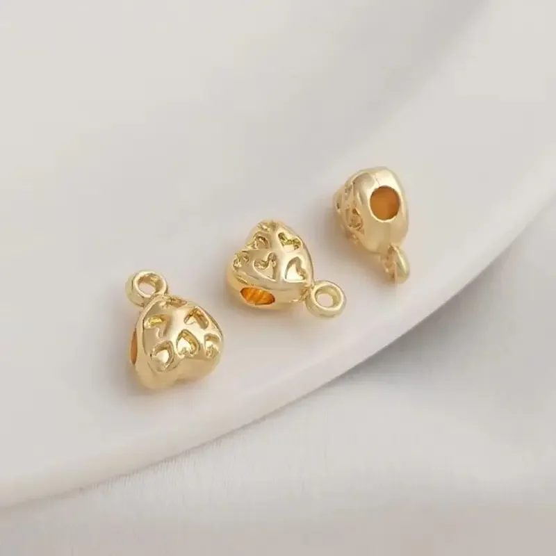 14K gouden tas kleurbehoud liefdevormige riem ring kraal scheiden handleiding DIY armband ketting sieraden kraal hangende accessoire