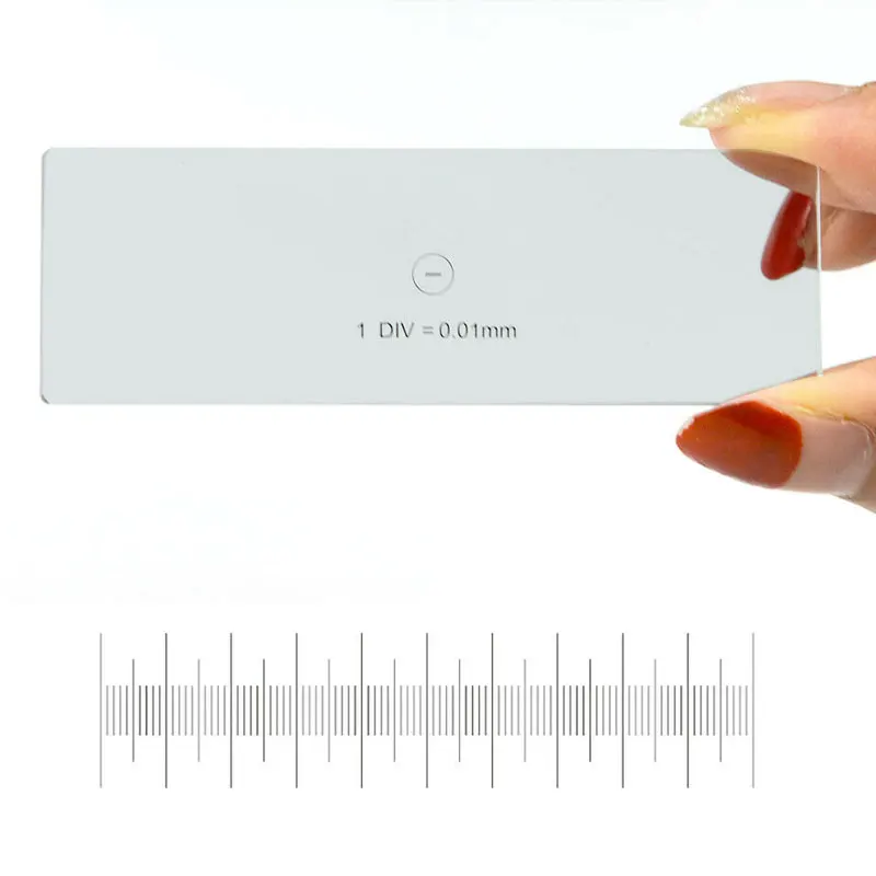 0.01MM Microscope Stage Micrometer Calibration Slide With measurement Scales for Stereo Microscope