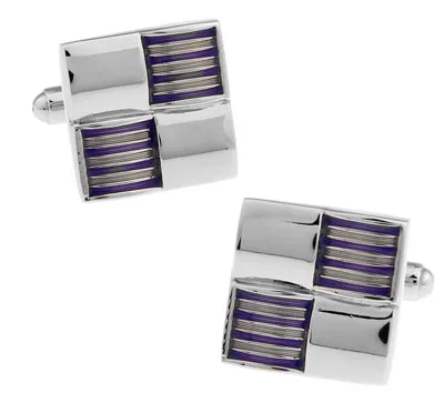 

iGame Factory Price Retail Men Cufflinks Purple Color Brass Material Square Design Cuff Links