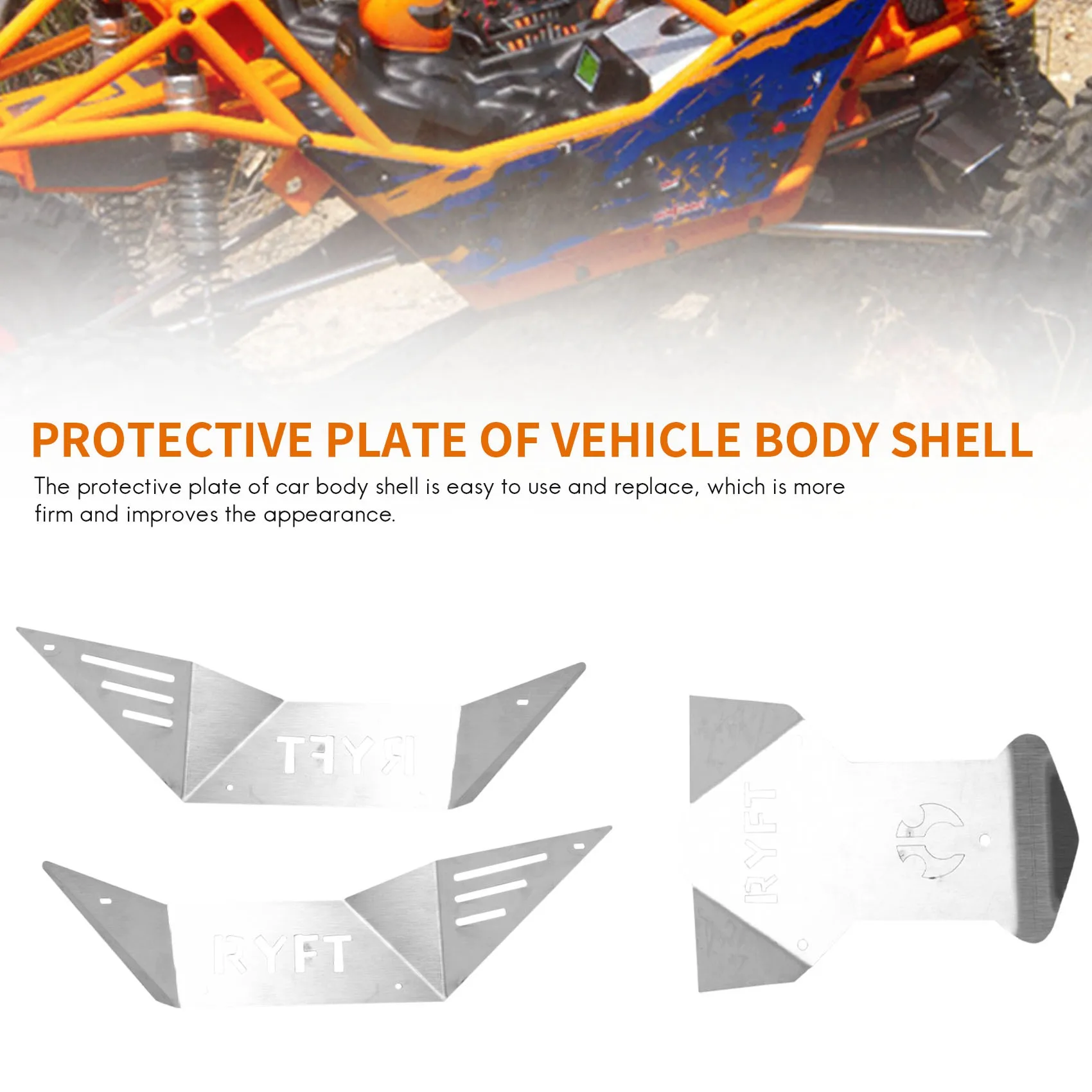 

B87B-Metal RC Car Body Shell Guard Protection Plate Armor Kit For AXIAL RBX10 Ryft 1/10 RC Crawler Upgrade Parts