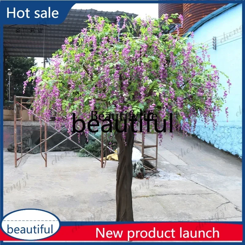 A09  Outdoor landscaping tree simulation bean blossom tree landscaping wisteria fake wisteria tree