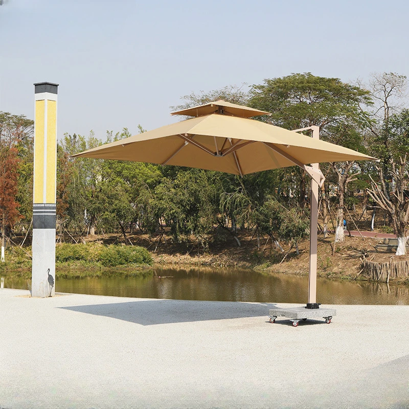 double top outdoor sunshade umbrella, Roman umbrella, automatic hydraulic umbrella, garden sunshade, courtyard umbrella