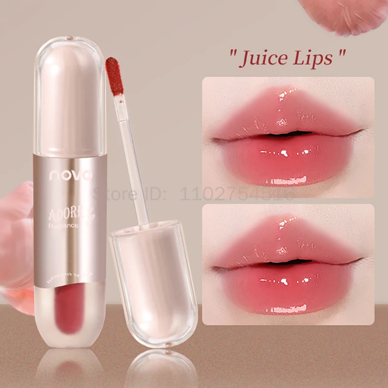 Spiegel Water Lipgloss Lip Glazuur Transparant Glas Lipolie Koreaanse Make-up Waterdichte Kristal Vloeibare Lipstick Naakt Rode Heldere Tint