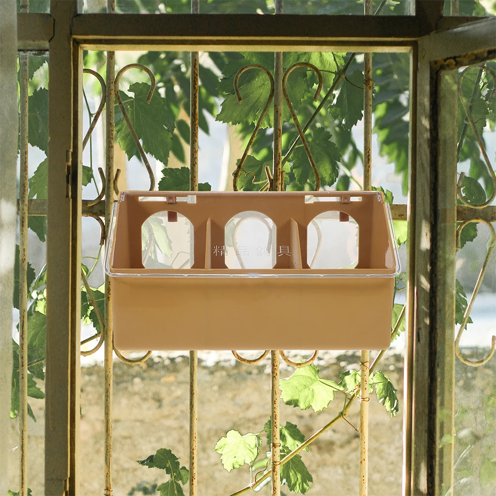 

2pcs Pigeon Feeder Bird Cage Accessories Durable Plastic Anti-Spatter Lightweight Parakeet Cockatiel Feeder Vegetable Bowl