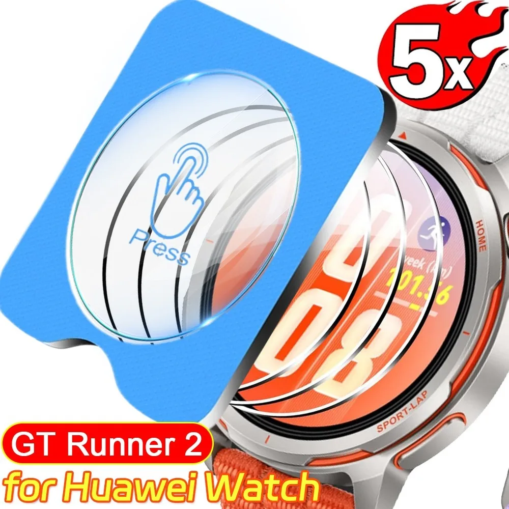 

1/3/5Pcs Easy To Install Tempered Glass Screen Protector for Huawei Watch GT Runner 2 Smartwatch 9H Hardness Protective Films