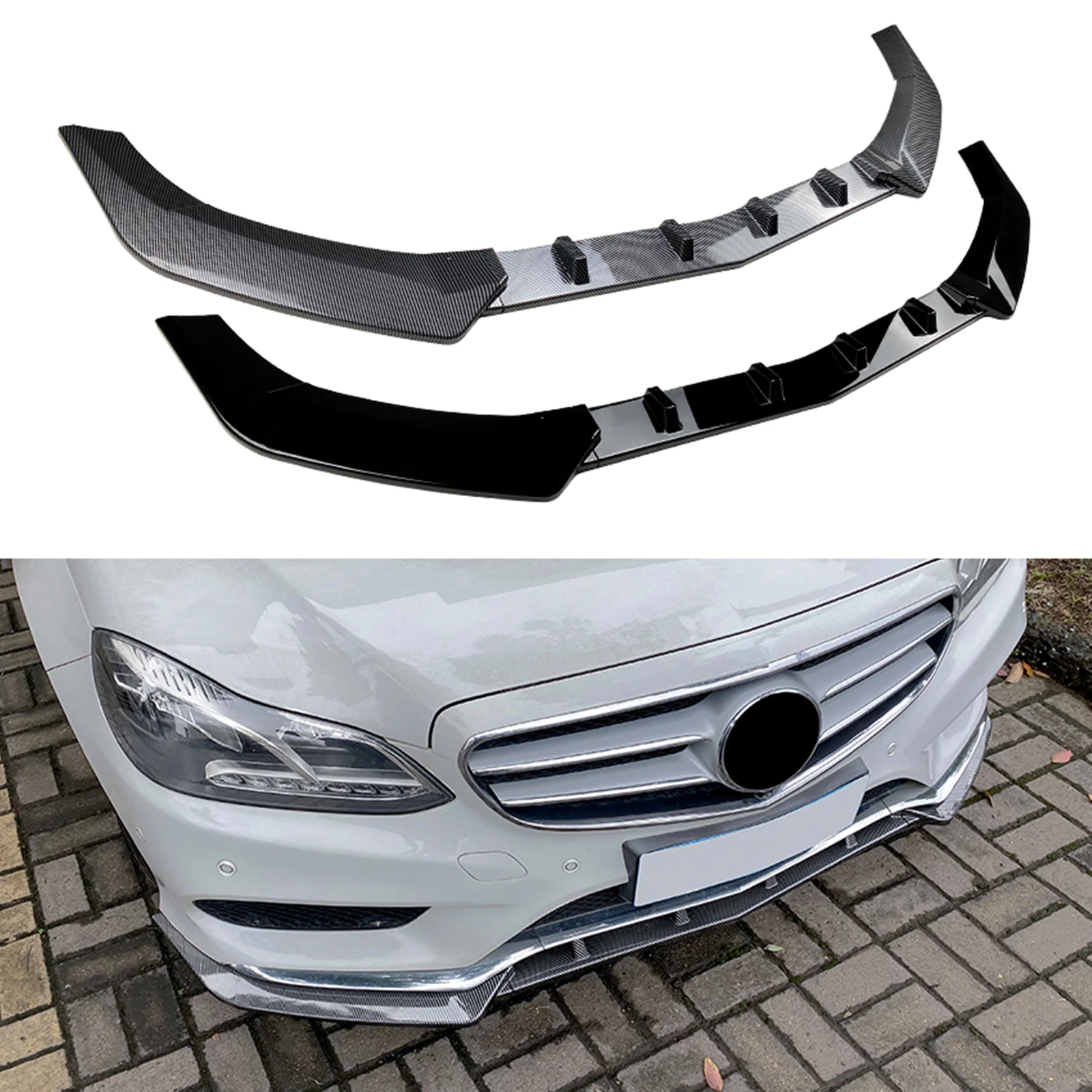 Car Front Bumper Spoiler Lip Lower Flare Splitter Blade For Mercedes Benz E Class W212 S212 Sport 2013-2015