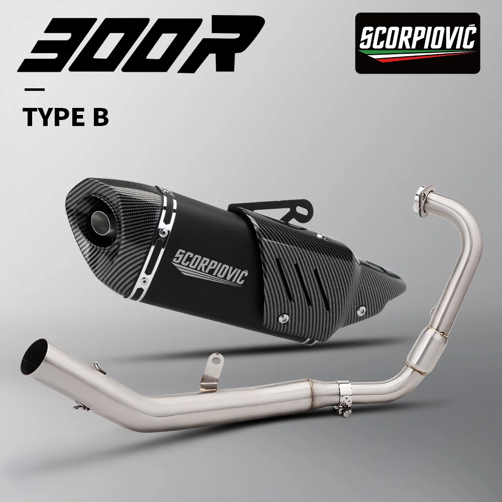 

Полная выхлопная система для VOGE 300RR 300RR LX300, выхлопная система мотоцикла, модифицированный глушитель, передняя средняя труба
