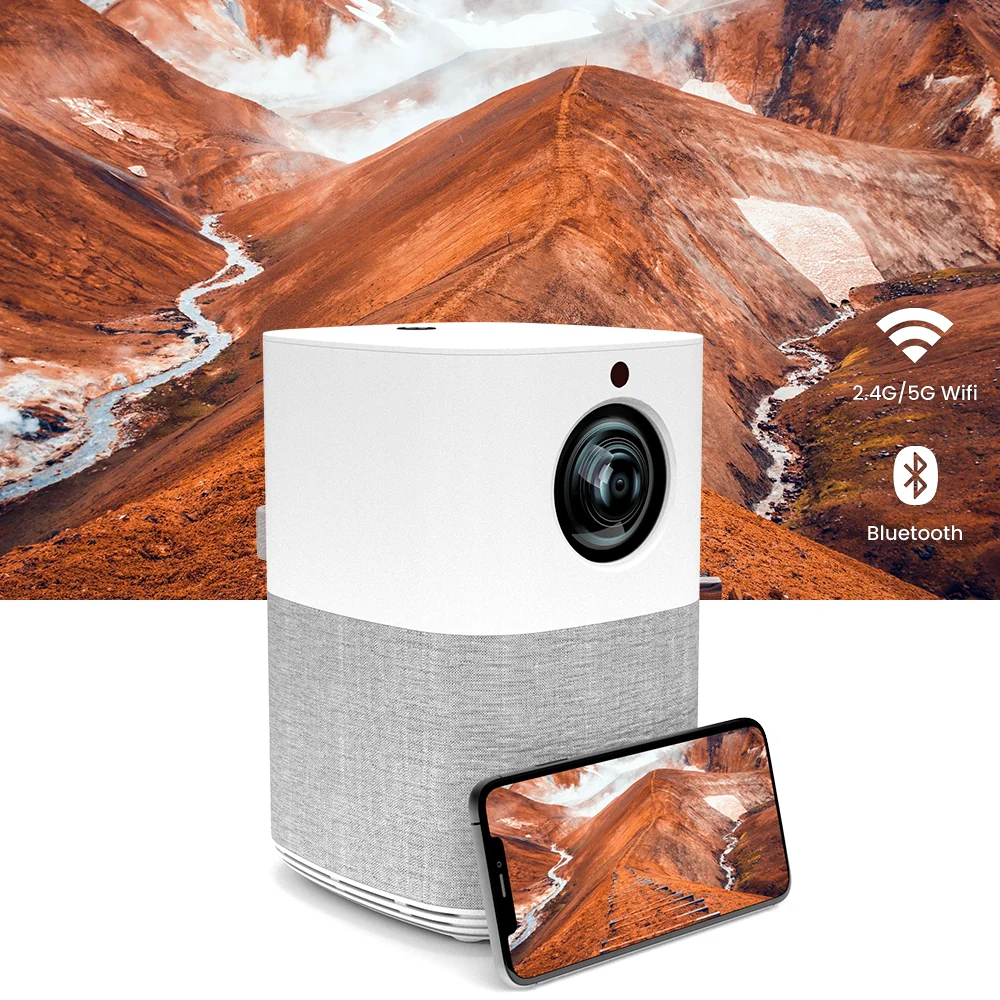 Bedroom Projector With 1080P Smart Projector With Vertical Design Portable Projector For Family Entertainment