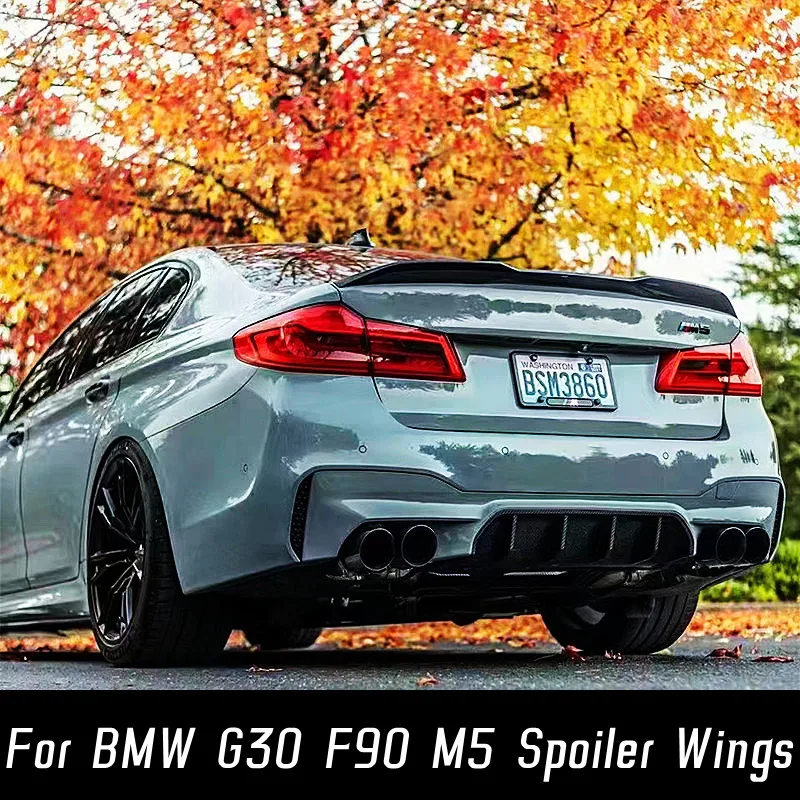 For 2016-2023 BMW 5 Series F90 G30 M5 520i 530i 540i M550i Real Carbon Fibe Spoilers Roof Trunk Spoiler CS Style Accessories