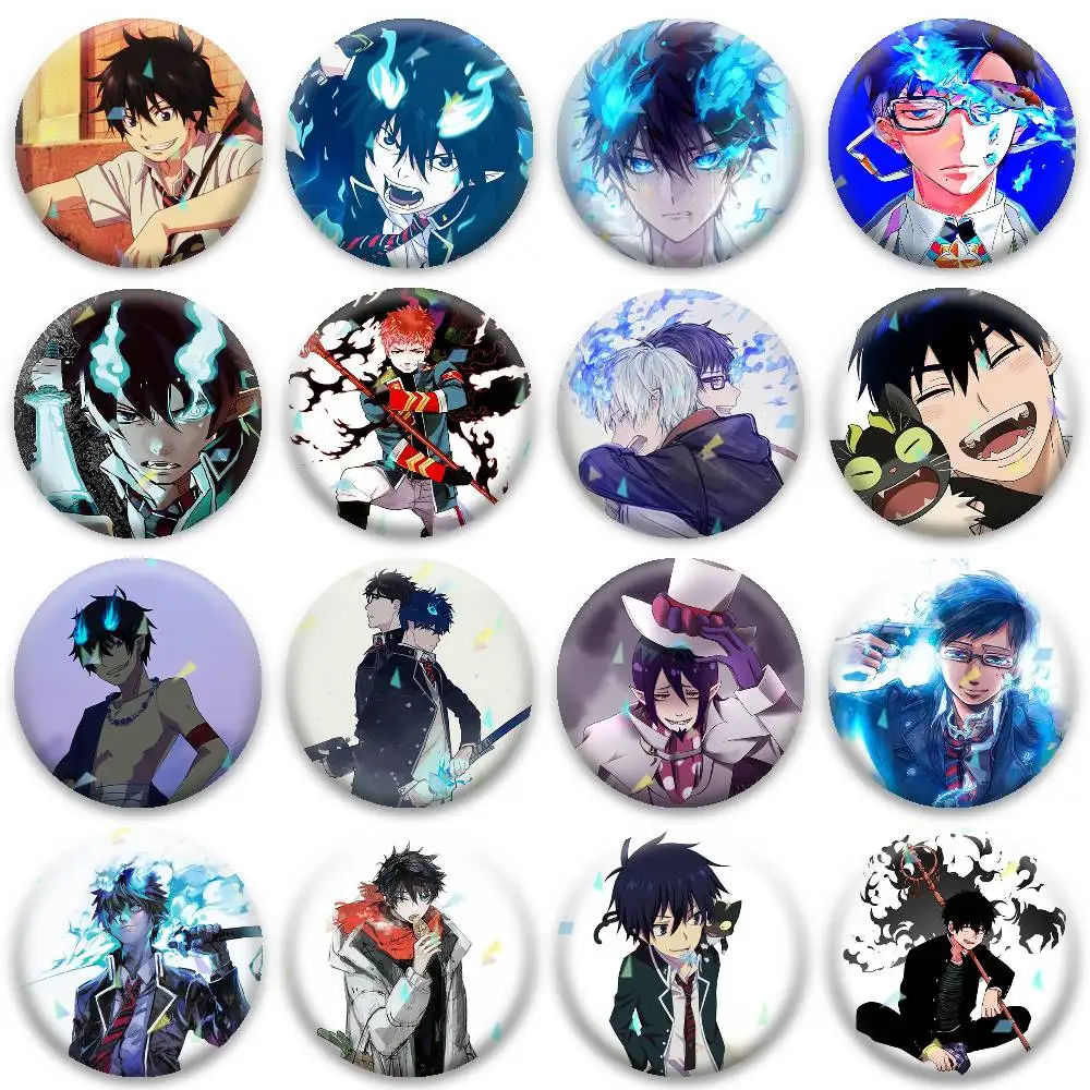 

B-Blue Exorcist Badges Niche Design Brooch for Backpack Lapel Pins Creative Accessories