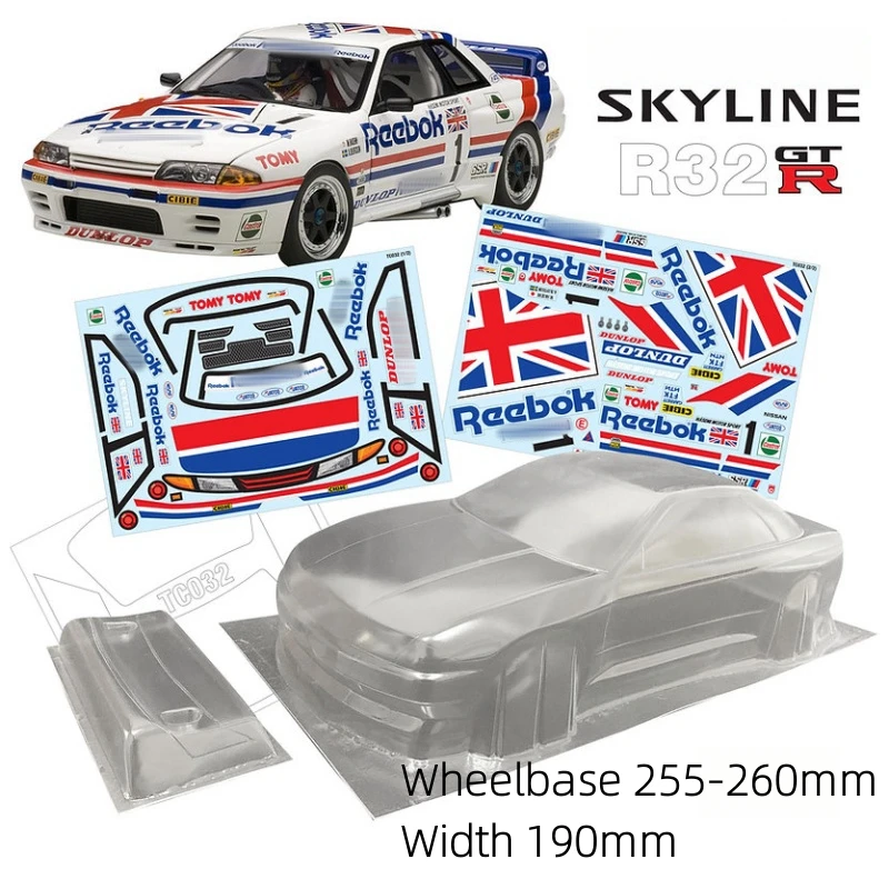 

1/10 Nisan Skyline R32 On-Road body shell 190mm for RC Drift car Tamiya Kyosho Yokomo 3Racing hsp mst hpi LC Racing