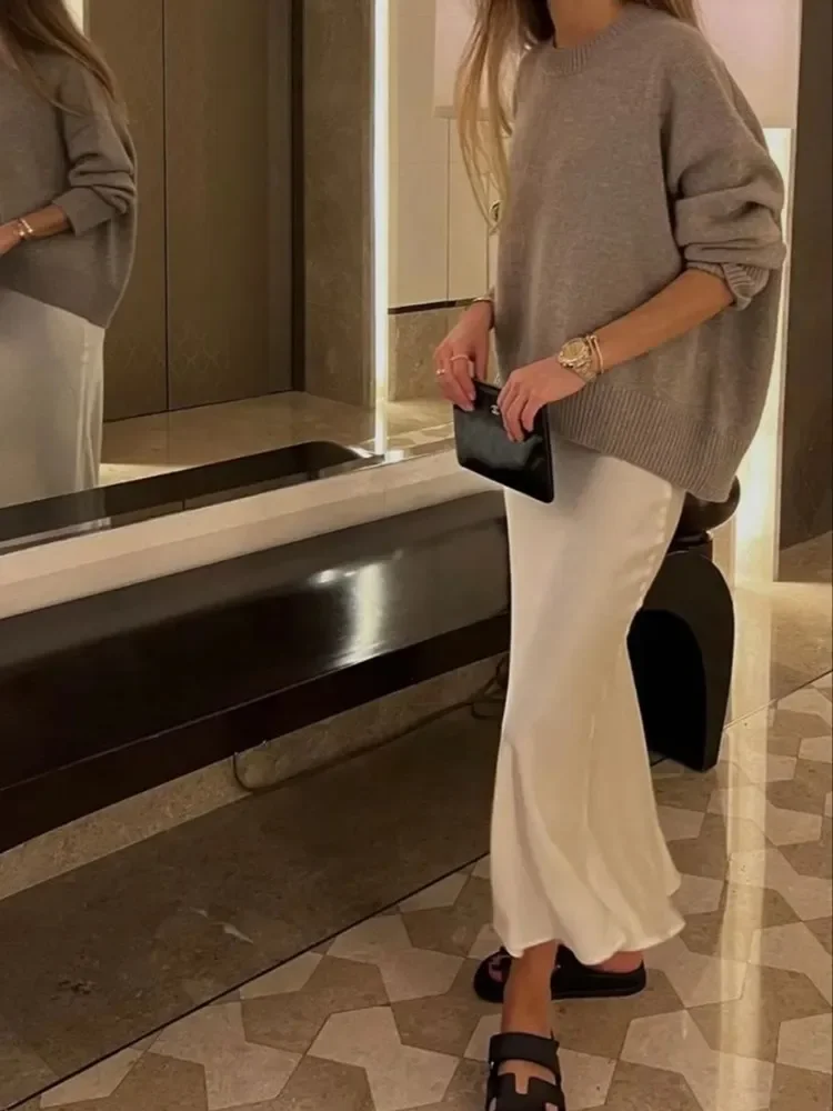 MUJER femme 2025 jupe en Satin femmes taille haute jupes longues pour les femmes été noir jupe Midi femme bureau élégant femmes jupes