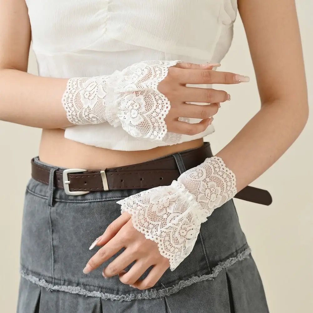 

New Detachable Fake Cuff Hollow-out White Black Wrist Cuff Clothing Accessory