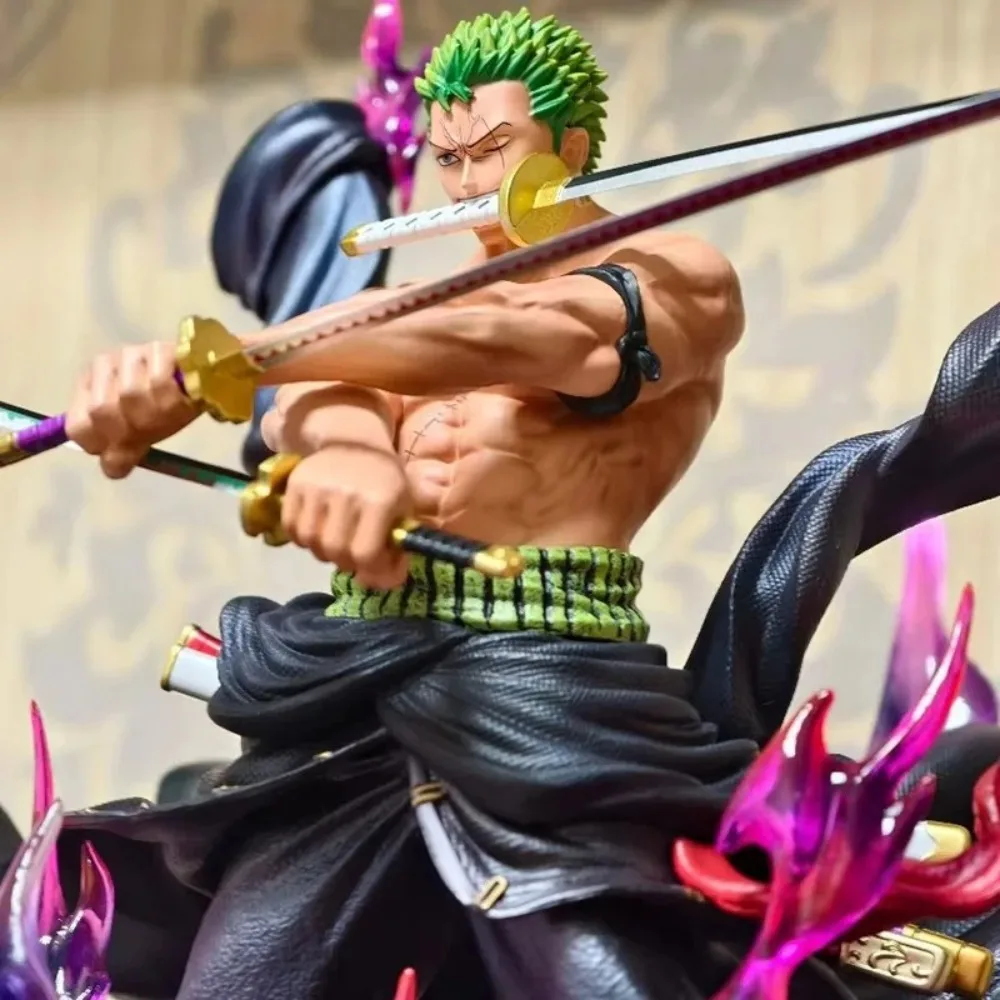 One Piece Roronoa Zoro GK Anime Figur 29 cm PVC Statische Aura Power Up Statue Sammeln Display Modell Desktop Ornament Fan Geschenke