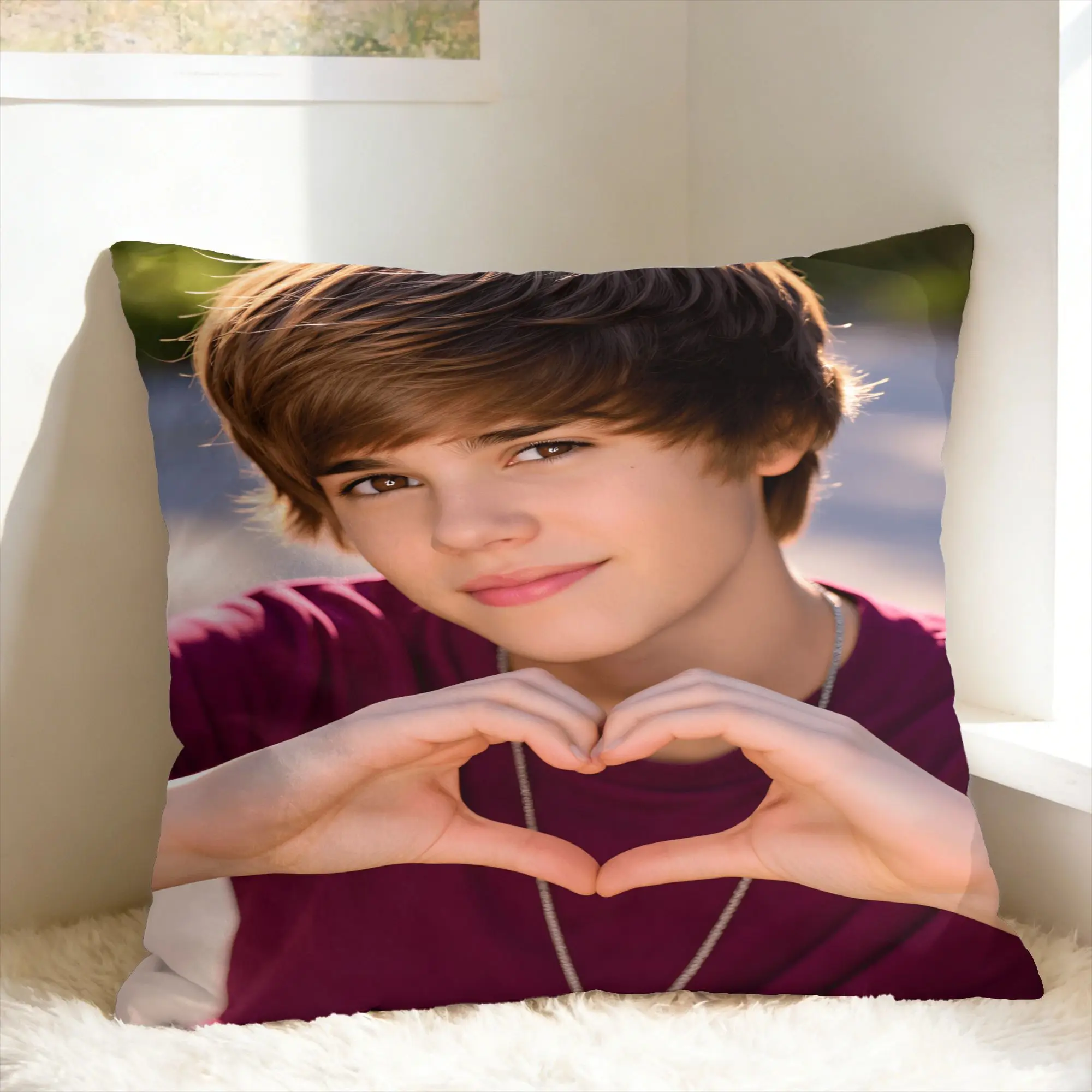 J-JustinS B-Bieber Pillow Case  Retro Trendy Pillow Cover Design Pillowcases For Office Car Home Decor