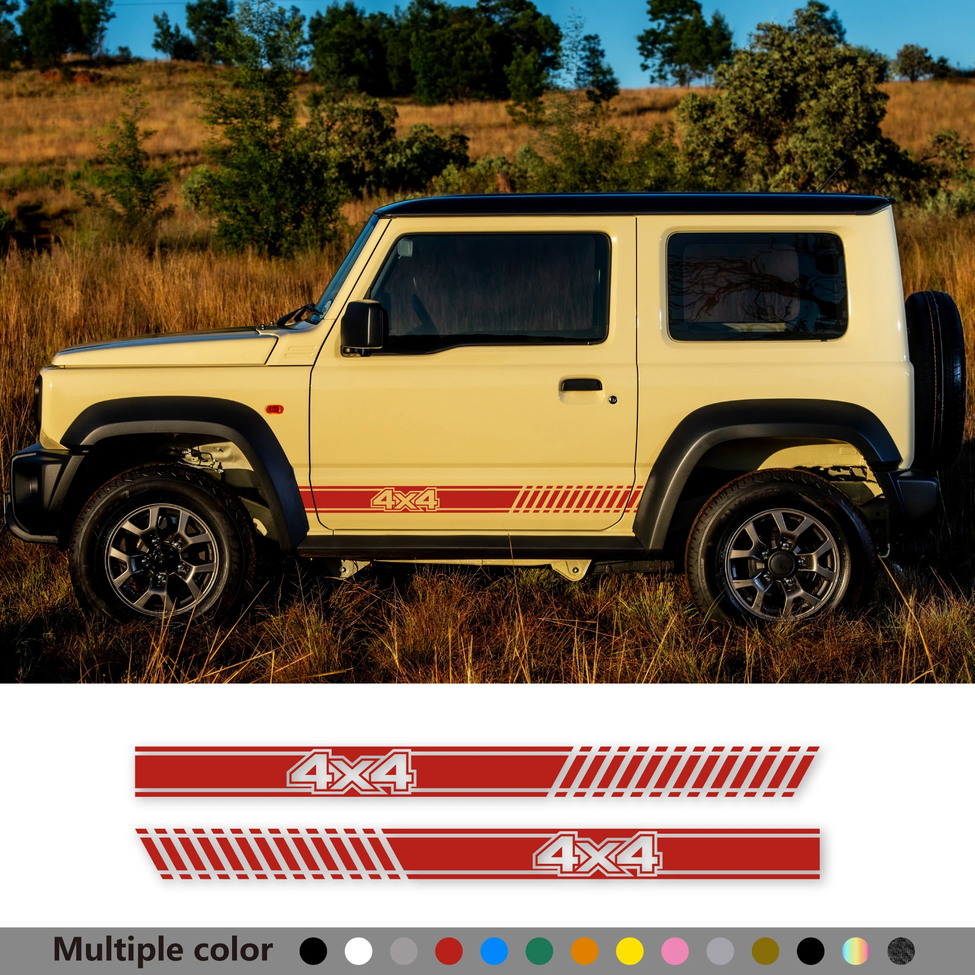 2Pcs Car Side Door Sticker Vinyl Film Auto DIY Decal Apply For Suzuki Jimmy Lada Niva Off Road 4X4 Automobiles Decor Accessories