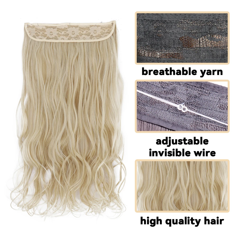 AZQUEEN Synthetic Natural Long Wavy No Clip Hair Extension 16 22 32\