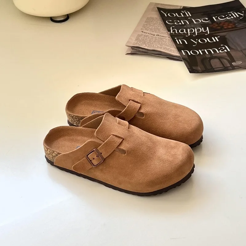 

[Genuine Leather Boken Slippers] New Soft Bottom Boken Slippers for Men and Women, Outerwear Boken Half Drag