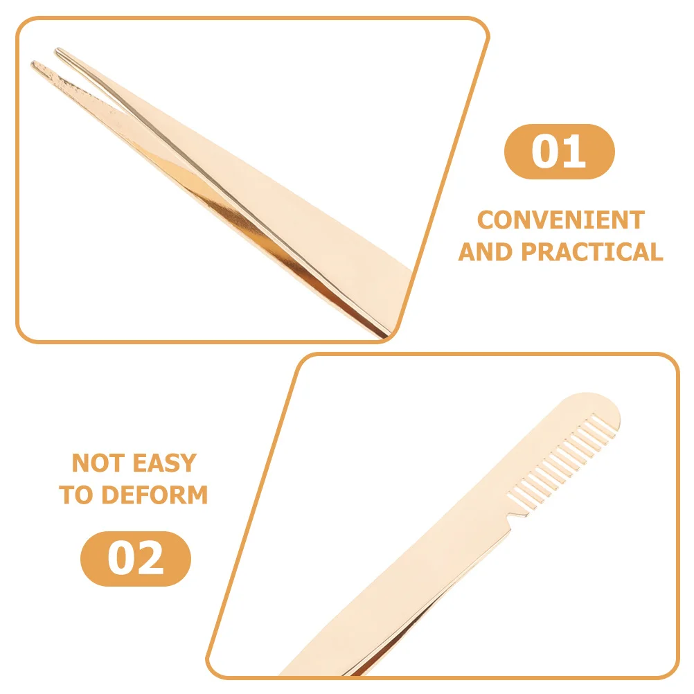 3Pcs Eyelash Tweezers Lash Clamp Durable Stainless Steel Precision Eye Lash Applicator Tool for False Eyelashes Portable Set