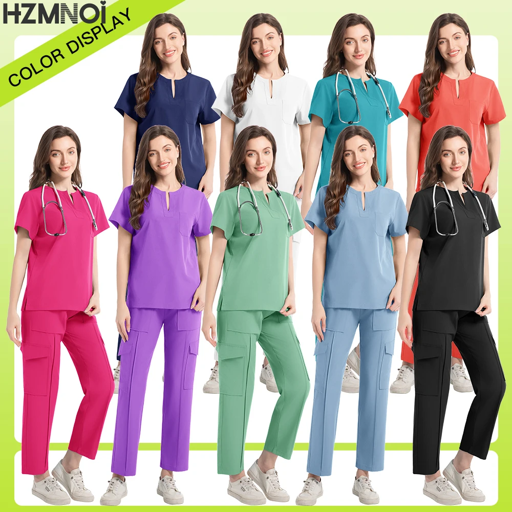 弾性医療制服女性抗シワソフト生地手術服臨床看護スクラブセットドクターナース看護スーツ