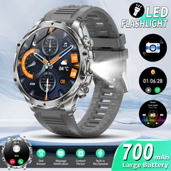 LIGE Smart Watch Men Flashlight 1.9inch 416*416HD Screen Outdoors Sports Fitness Tracker 700mah Large Battery BT Call Smartwatch