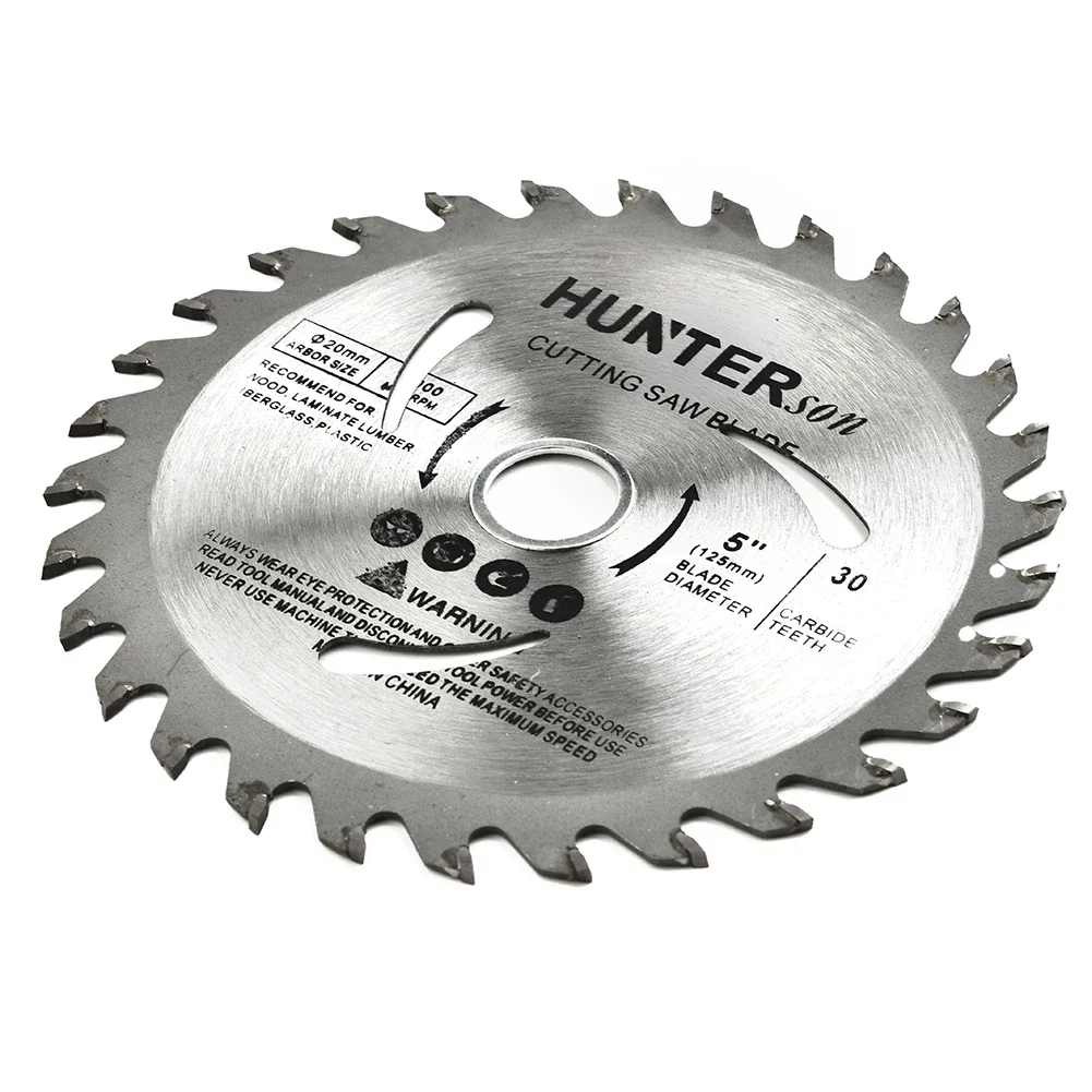 125mm 30T-Circular Saw Blade Wood Cutting Blade Carbide Tipped Cutting Disc Woodworking Tool 5 Inch 20mm Aperture