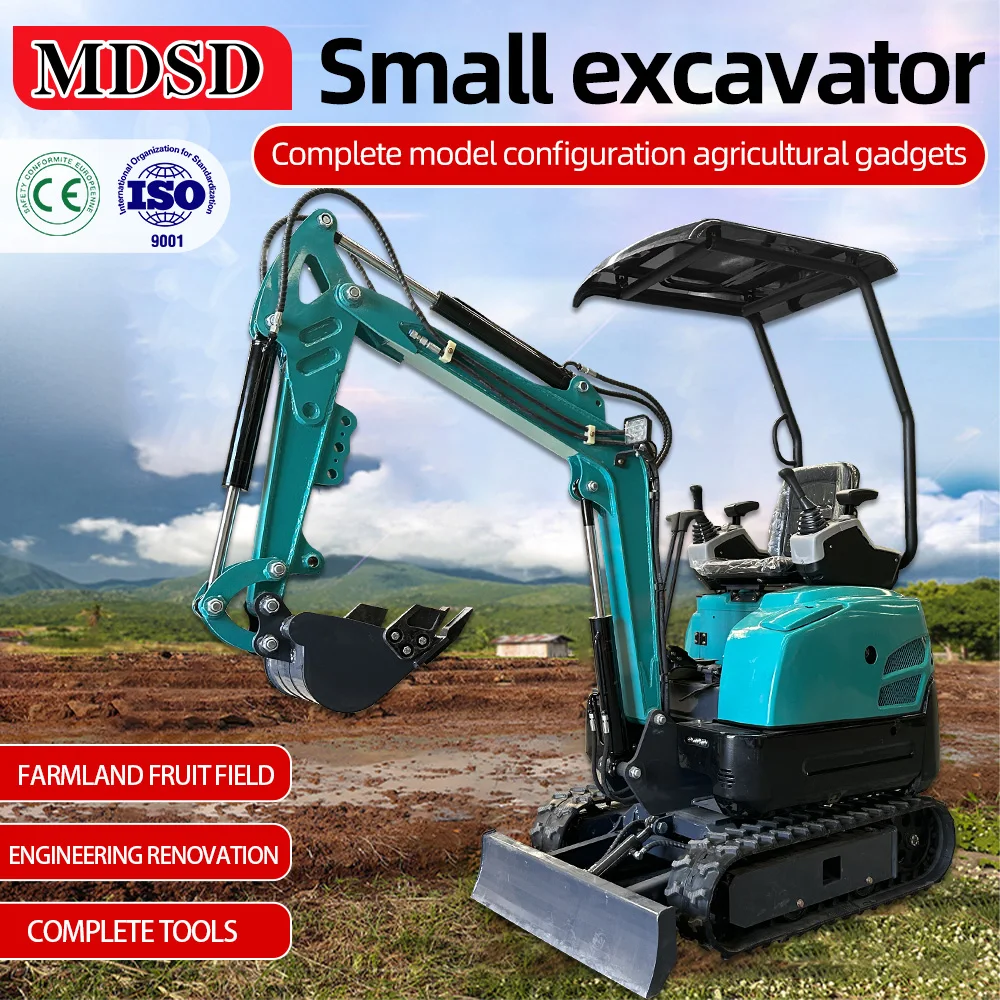 Nova miniescavadeira 1.2T personalizada para entrega rápida Miniescavadeira versátil para vários cenários Vários modelos disponíveis