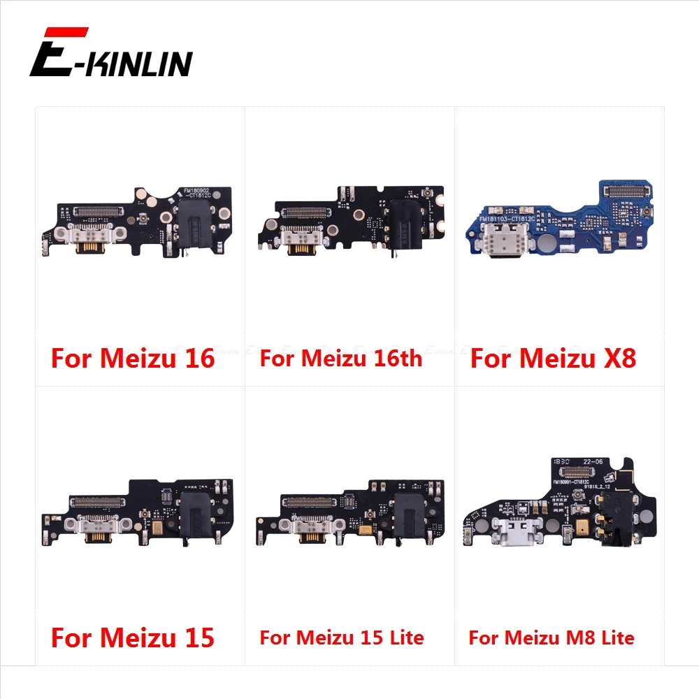 Power Charging Connector Plug Port Dock Board With Mic Microphone Flex Cable For Meizu 16 15 Plus M8 Lite